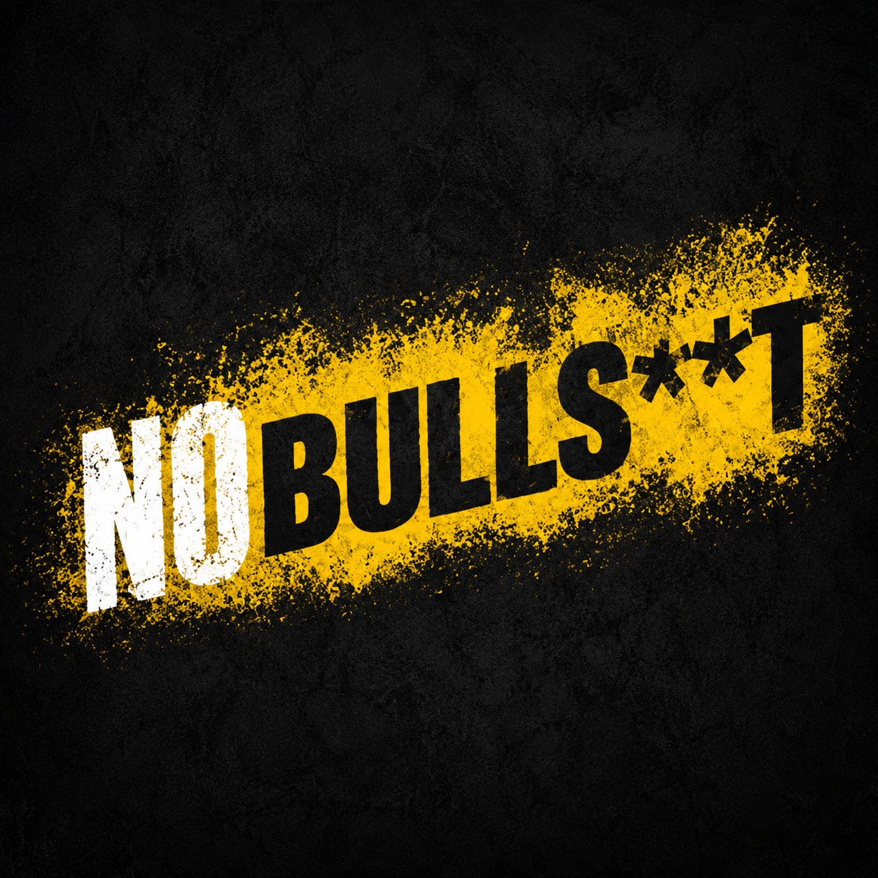 No Bulls**t spray-painted stencil logo on asphalt